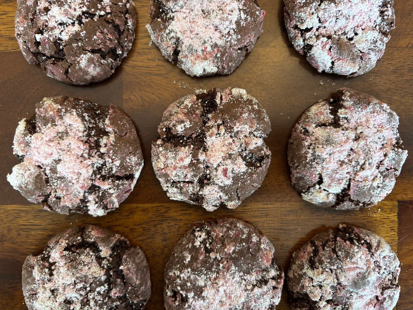 Chocolate Raspberry Crinkle Cookies