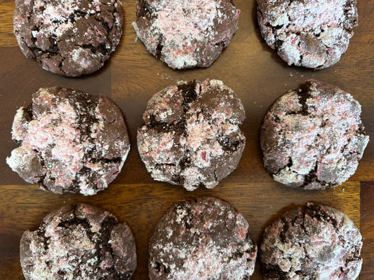 Chocolate Raspberry Crinkle Cookies