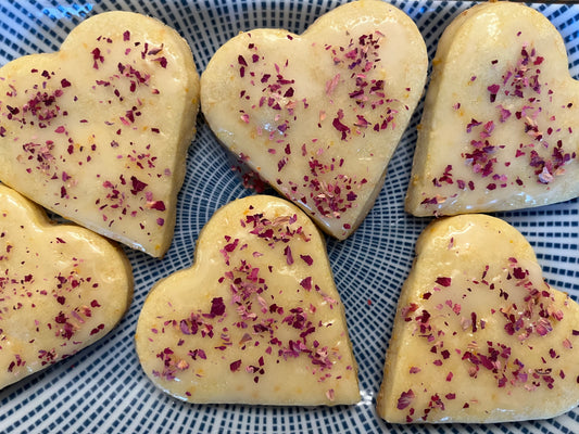 Orange Shortbread With Rose Petals